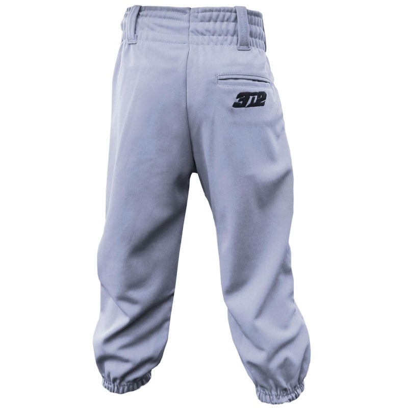 3N2 Clutch Boys Youth Baseball Pants - 100% Polyester Lightweight with Reinforced Knees, Elastic Hem & Waistband - (Grey, YM) - Image 1